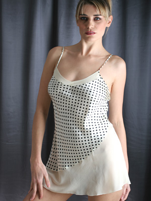 Silk Chemise with Devore pattern and transparency